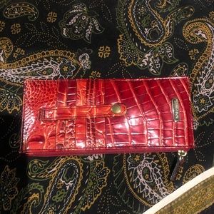 Brahmin LAVA red credit card wallet. Matches listed Brahmin LAVA duxbury bag!